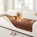 Waterproof Couch Cover for Dogs Non-Slip Pet Couch Covers for Sectional Sofa, Thick Soft Washable Sofa Covers for 3 Cushion Couch Sofa Pet Friendly (Brown, 35 * 95)