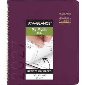 AT-A-GLANCE 2027 Planner, Monthly, 9" x 11", Contemporary, Purple (70250X1427)