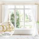 BlastHome Luxury Curtain Rings Premium Metal with Quiet, Smooth, Removable Nylon Inserts Pinhooks and Clips Included 1 1/2" Inside Diameter 18 Rings for Two Standard Curtains Brushed Gold