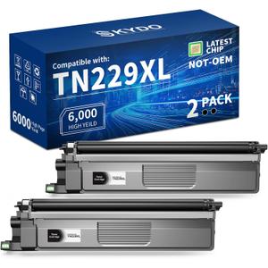 Skydo TN229XL Black Compatible Toner Cartridges Replacement for TN229 TN-229 TN 229 XL Toner Cartridges to Use with MFC-L3780CDW MFC-L3720CDW HL-L3280CDW HL-L3220CDW Printer(2 Blacks)