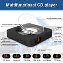 MICOCIOUS Portable CD Player with Bluetooth Desktop CD Player for Home CD Music Players withTimer,Built-in Dual Speakers with LED Display Home Audio Boombox FM Radio (Black)