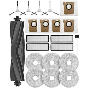 21 PCS Replacement Part for Dreame L10 Ultra /L10s ultra /L10s pro/ L10s Pro Gen 2/ L10 prime; Xiaomi X10+/ X20+ Vacuum Cleaner,1Rubber Main Brush,6Mop Pads, 5Dust Bag,4Filters