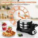 Waffle Maker, 1400W Belgian Waffle Maker, Double Waffle Iron 180 Flip, Rotating Nonstick Plates, Adjustable Browning Control, Locking Buckle & Cool Touch Handle, Removable Drip Tray, Stainless Steel