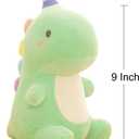 VHYHCY Stuffed Animal Plush Toys, Cute Dinosaur Toy, Soft Dino Plushies for Kids Plush Doll Gifts for Boys Girls (Green, 9 Inch)