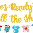 She's ready to call the Shots Banner Nursing School Graduation Party Decoration Congrats Nurse Grad Backdrop BSN Medical Nursing School Survivor Decor