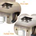 2Pack Rustic Flush Mount Ceiling Light Fixture, Modern Farmhouse Light Fixture, Kitchen Hallway Light Fixtures for Bedroom,Dining Room Entryway,Industrial Metal Cage Ceiling Light