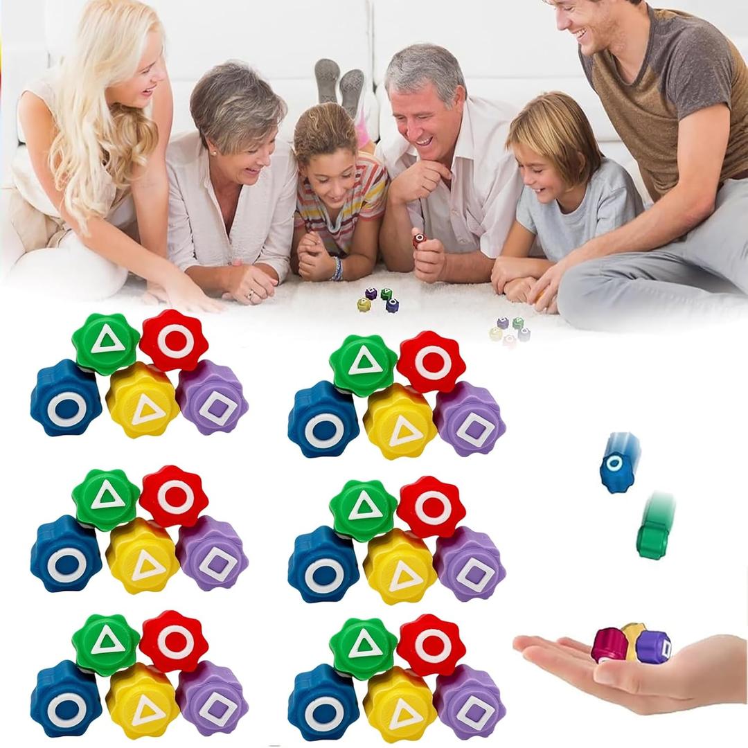 Korean Squid Traditional Game Catch Toy, Squid Gong Chess Set Korean Set, Family Travel Game, Gift for Kids (6 Sets + Greeting Cards)