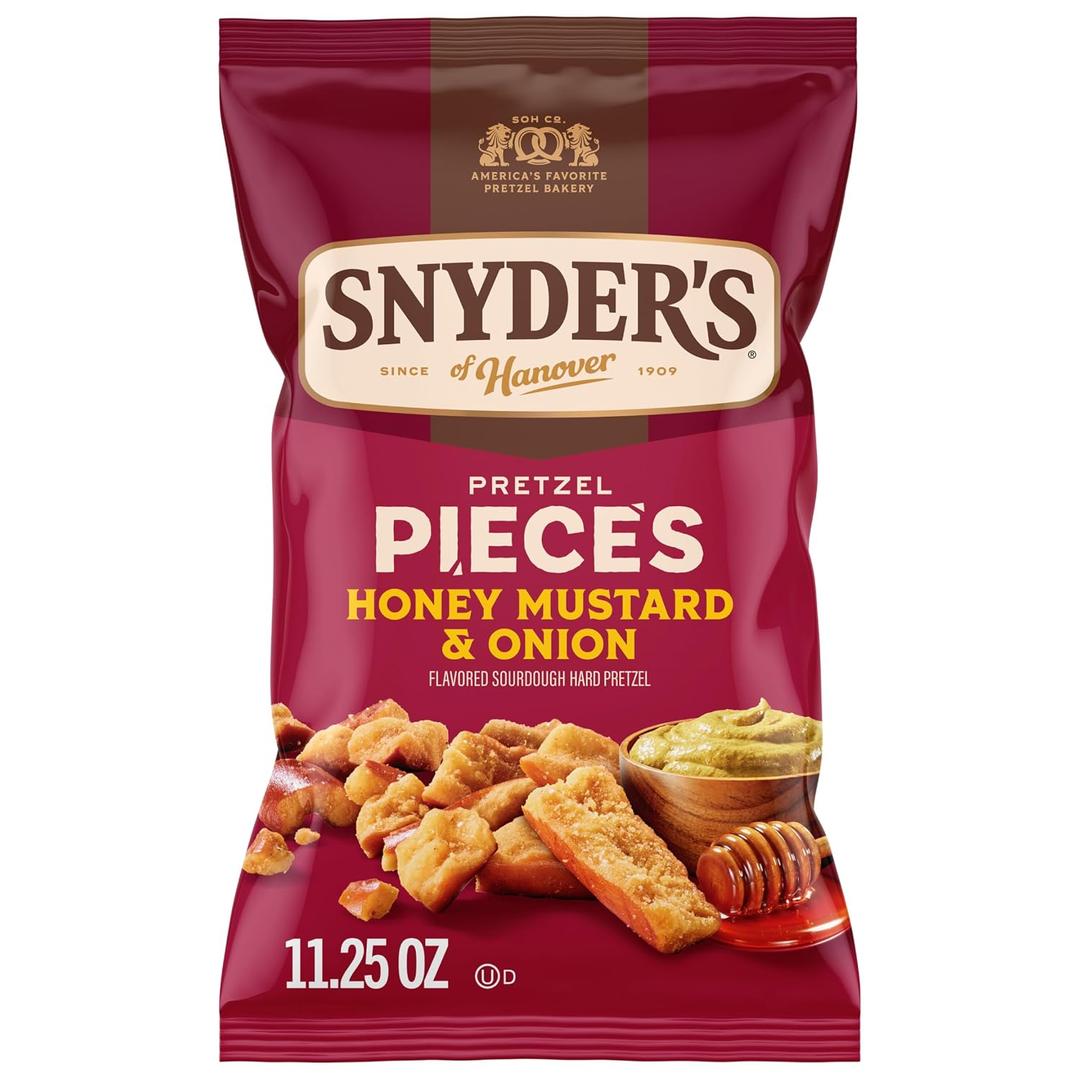 Snyder's of Hanover Honey Mustard & Onion Flavored Pretzel Pieces, 11.25 Oz (EXP 08/20/26)