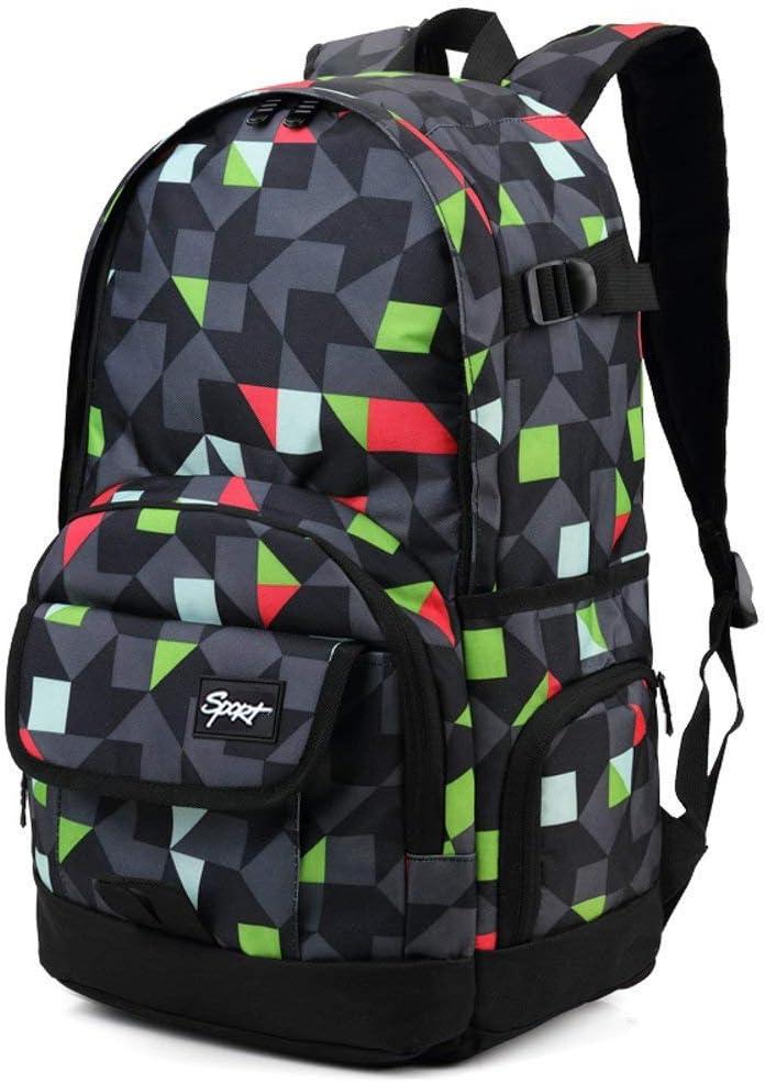 rickyh style School Backpack Travel Bag for Men & Women Lightweight College Back Pack with Laptop Compartmen (Grey & Green)