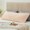 BEDELITE Body Pillow Cover with Zipper Closure, Decorative Boho Fleece Pillowcase 20 x 54 Inches, Luxury Fluffy Plush Long Body Pillow Pillowcase for All Seasons(Coral-Boho)