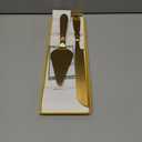 Eisinly Cake Cutting Set for Wedding, Elegant Cake Knife and Server Set with Thickened Stainless Steel Rounded Edges, Cake Cutter Pie Spatula for Birthday Anniversary, 2 Pcs, Gold