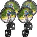 Bike Mirror, Bicycle Cycling Rear View Safe Mirrors, Adjustable Rotatable Handlebars Mounted Plastic Convex Mirror for Mountain Road Bikes (4 PACK BLACK)