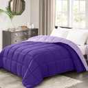 Homelike Moment Oversized Queen Comforter - Purple Duvet Insert Down Alternative Bed Comforter, Lightweight Bedding Comforters Oversize Queen Quilted Soft All Season Reversible Plum/Light Purple