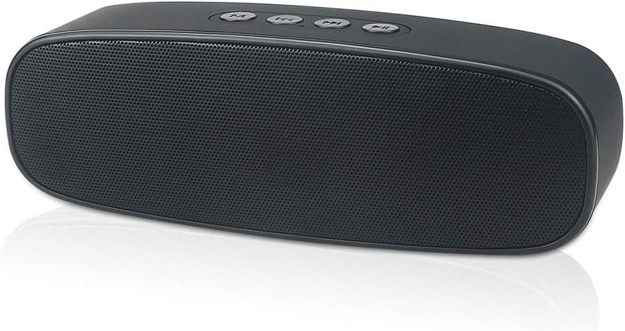 Wireless Bluetooth Speaker with AUX/USB/TF Card Slot,Outdoor Portable Stereo Speaker with HD Audio,Enhanced Bass, Dual-Driver,Handsfree Calling, FM Radio Speaker for Travel,Party (Black-1)