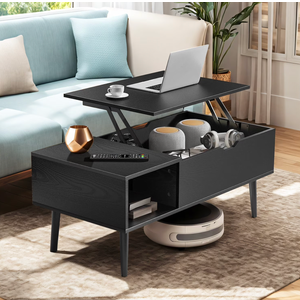 Coffee Table, Lift Top Coffee Tables for Living Room, Small Modern Wooden Center Tables with Storage Shelf and Hidden Compartment 19.7"D x 39.37"W x 17.4"H