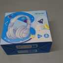 iClever BTH12 Kids Bluetooth Headphones,Colorful LED Lights,74/85dBA Safe Volume,85H Playtime,Fast Charging,Bluetooth 5.2,Over Ear Kids Headphones Wireles for iPad/Tablet/Airplane,Black/Red