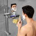 2 x Razor Holder Shower - Suction Cup Razor Hanger with 3 Hooks & Shaving Cream Shelf, Suction Cup Shaver Holder for Towels, Sponges(Silver)