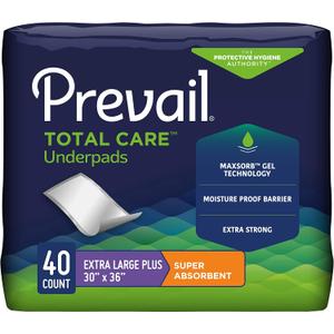 Prevail Incontinence Underpads - Unisex Disposable Underpads for Men & Women - Super Absorbent, 30" X 36", 40 Count (4 Packs of 10)