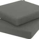 Favoyard Outdoor Chair Cushion 19 x 19 x 3 Inch Rainproof & 3-Year Fade Resistant Patio Furniture Cushions with Removable Cover and Adjustable Ties for Garden Sofa Couch Pads Set of 2, Dark Gray