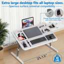 Potuopy Adjustable Laptop Lap Desk, X-Large Foldable Bed Table Tray