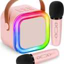 Mini Karaoke Machine for Kids, Girl Toys, Karaoke Microphone Wireless for Kids, Gifts for 4,5,6,7,8,9,10 Year Old Girl Toys (Pink)