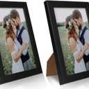 PECULA 2 Pack 5x7 Picture Frame, Black Picture Frame for Wall and Tabletop Display, Resistant Plastic Clear Plexiglass for Vertical or Horizontal Display