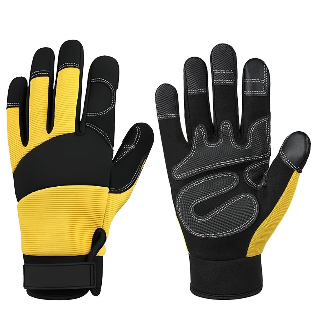 RIGWARL Upgraded Work Gloves Men with Wear-resistant Rubber Patch on Palm, Gardening Gloves Thickened Padding for Protection, Safety Work Gloves Women Tear resistant for yard, Mechanics, Construction, 2XL