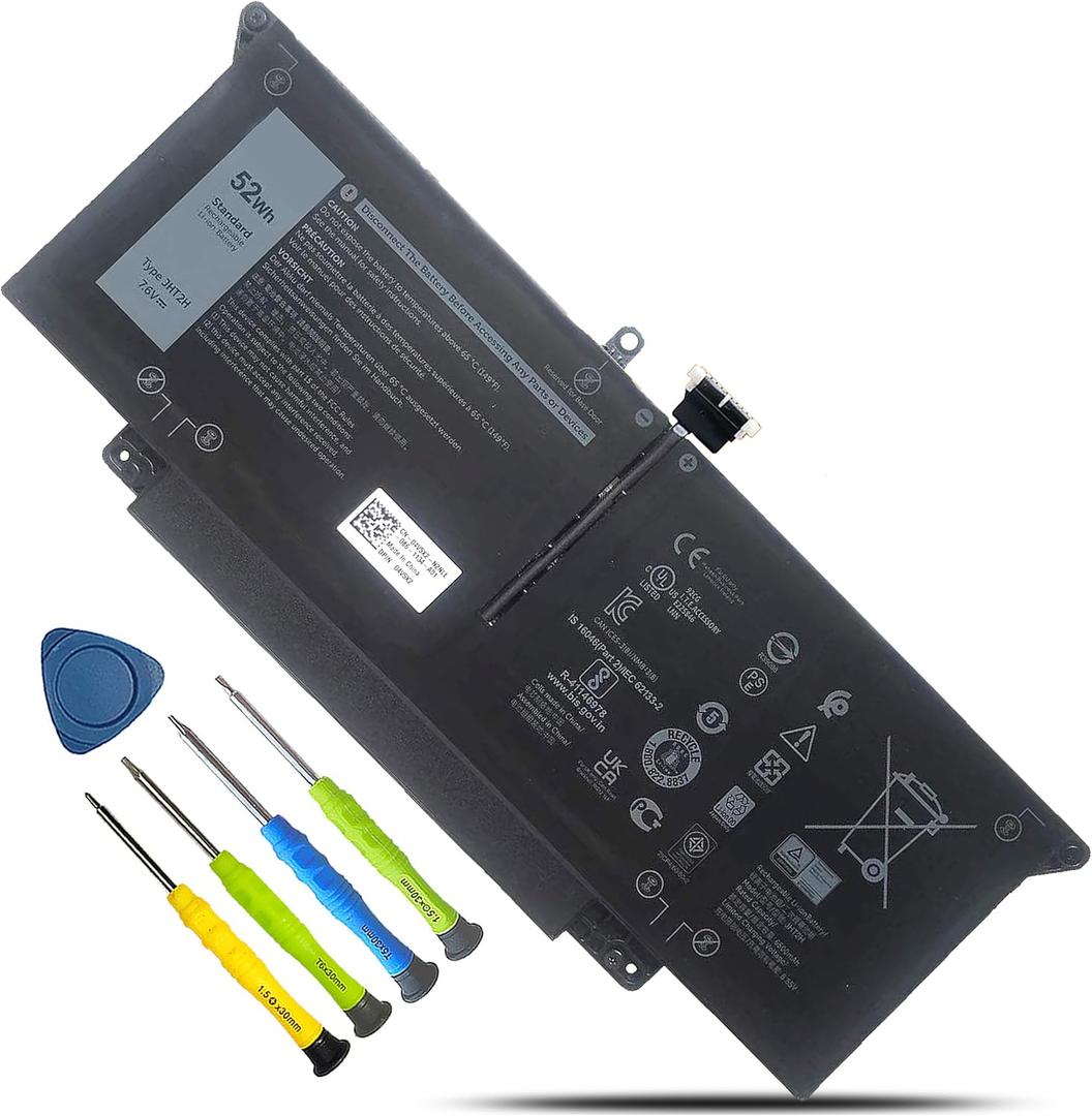 JHT2H Laptop Battery for Dell Latitude 7310 7410 Latitude 7410 Chromebook Enterprise Series P34S P34S001 4V5X2 Y7HR3 35J09 HRGYV WY9MP XMV7T 009YYF 7CXN6 T3JWC XMT81 0YJ9RP XMV7T K36KR X825P YY3GJ