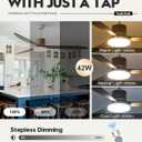 72in Large Boho White Ceiling Fan Lights with Remote Control 42W LED Coastal Ceiling Fan with Lights 3 Blade Weathered Wood Ceiling Fans Outdoor Farmhouse for Patio Living Room Kitchen