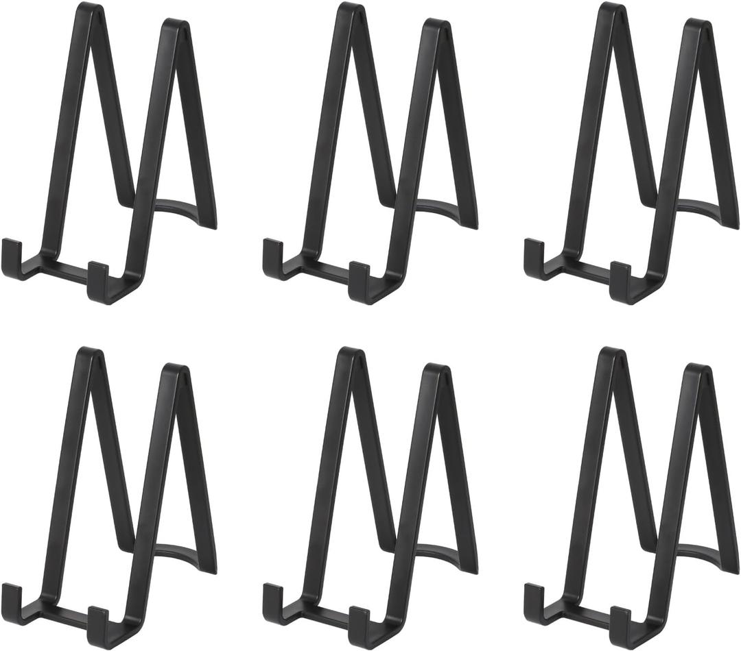 Plate Holder Easel Display Stands - 8-Inch Plastic Stand for Decorative Plates, Picture Frames, Cookbooks, Tabletop Art