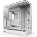 NZXT H9 Flow (2025)  Large Dual-Chamber ATX Mid-Tower Airflow PC Case  Includes 3 x 140mm & 1 x 120mm Fans  420mm Radiator Support  Tempered Glass  Back-Connect Ready  White (Non RGB Fans)