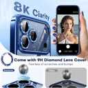 Glitter for iPhone 17 Pro Max Case with Eye-catching Integrated Lens Protection, [Seamless Work with Magsafe] [Sparkly Bling Back Panel] Cute Women Girly Magnetic Case for iPhone 17 Pro Max 6.9" Blue
