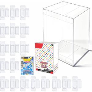 20 PCS Clear PET Plastic Protector Case for Booster Bundle / Build & Battle 0.45mm Thick Foldable Clear Display Box Plastic Display Case (20 PCS)