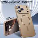 Misscase Magnetic for iPhone 17 Pro Max Case,Comes with Camera Lens Protector,Compatible with Magsafe,Soft TPU Full Protection Slim Smooth Bumper Shockproof Phone Cover Gold