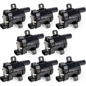 Set of 8 Round Ignition Coil Pack for V8 5.3 6.0 Chevy Silverado 1500 2500 Tahoe Suburban Express GMC Sierra Yukon XL Savana Escalade 2000 2001 2002 2003 2004 2005 2006 Coils Replaces# UF262 D585