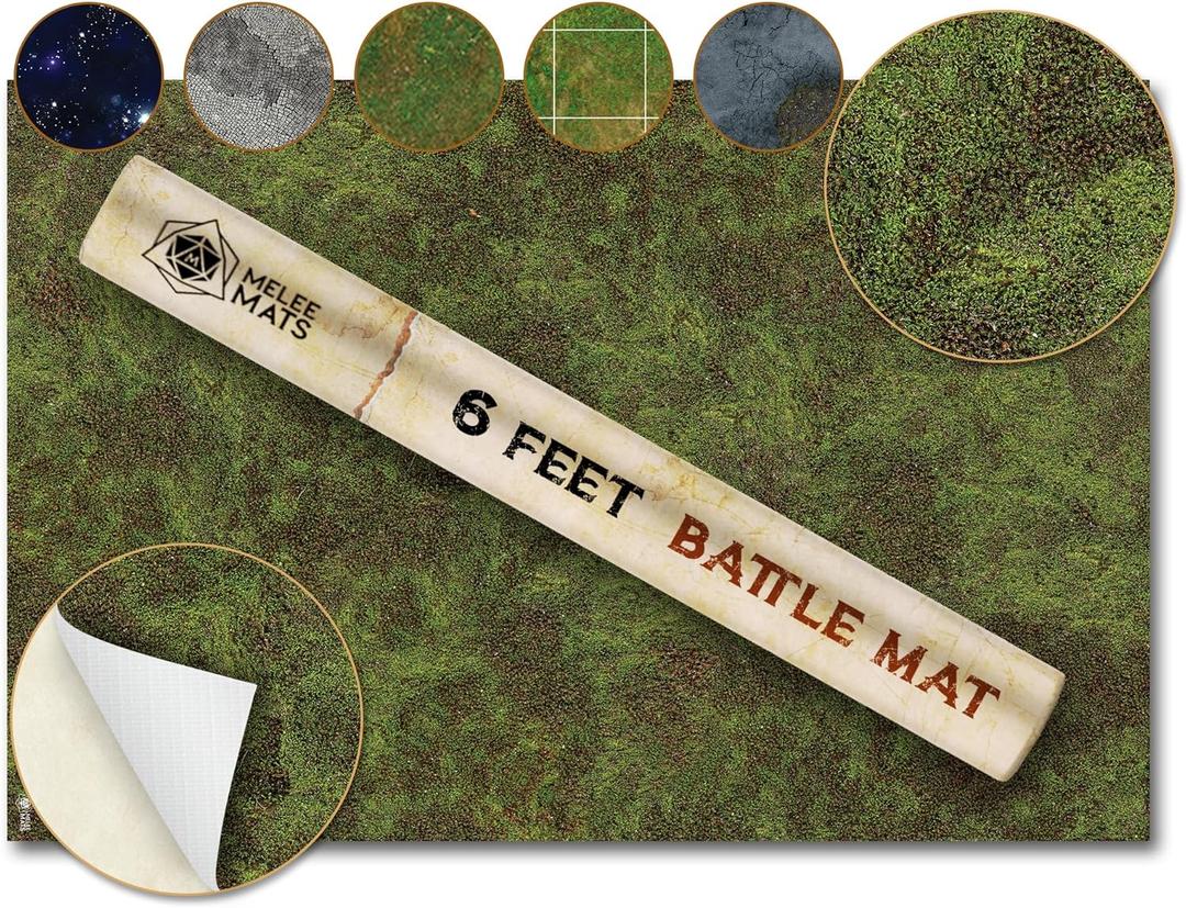 Battle Game Mat for DND - [48" x 72"] Wargaming Tabletop Map - Gaming Board for Warhammer 40k, Dungeons and Dragons, Wargame RPG - Vinyl Gaming Jungle Terrain (Dark Moss)