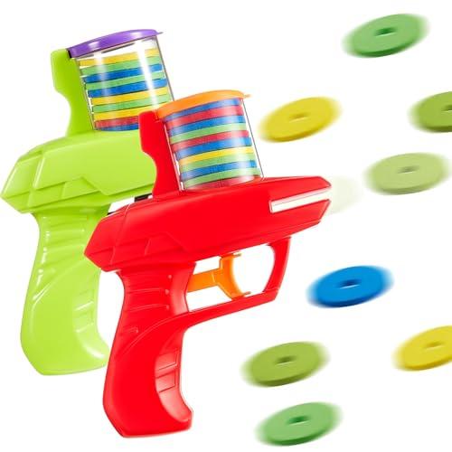 Sumind   Foam Disc Shooter Disc Launcher Zip Shot Shooter Blasters for Birthday Gifts Family Gatherings Games Outside Yard Activities (Red,Green)