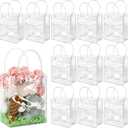 BadenBach 24 PCS Small Clear Gift Bags with Handle, 5.1" x 5.9" x 2.8", Tiny Plastic Clear Gift Bag Clear Goodie Bag Clear Party Favor Bag for Boutique Wedding Baby Shower Birthday Party Valentine's Day
