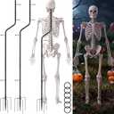 Briwooody 2 Set 6.3 ft Large Halloween Skeleton Stand, Black