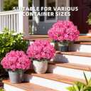 Geraniums Artificial Flowers for Outdoors, 2 Pack Potted Plants Pink Faux Geraniums Bush Artificial Topiaries Realistic UV Resistant Fake Flowers Plants for Planters Outside Gardens Front Door Indoor