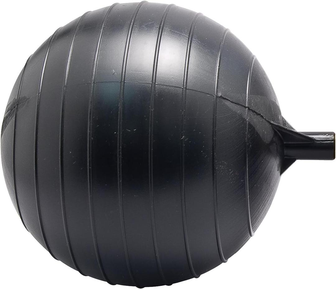 Watts FLT-P Series 8" Heavy Duty Polyethylene Plastic Float for Float Valves in Control Assembly, 3/8"-16 Female Thread Connection, Corrosion Resistant, Max Working Temperature 140 F, Black