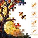 Stained Glass Puzzles for Adults 1000 Pieces - Mosaic Tree of Life Jigsaw Puzzles with Puzzle Glue, Colorful Difficult Jigsaw Puzzles, Challenging and Fun Hard Puzzle for Adults