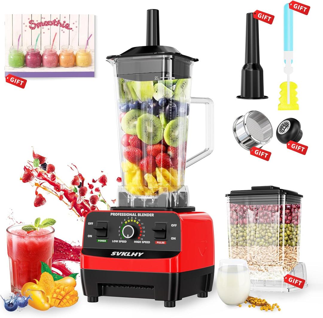 Smoothie Blender: [1600W German Motor][8-Tip Upgraded Blades][15 Speed Control] Professional Blenders for Kitchen Smoothies Juice, Smoothie Maker with 2 BPA-Free Cups Blender Receipe