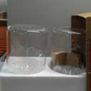 2 Pack 1.5 Gallon Drink dispenser with StandGlass Beverage Dispenser With Wood Stand, 18/8 Stainless Steel Spigot and Labels Large Water Drink Dispensers for Parties, Lemonade,Juice, Tea