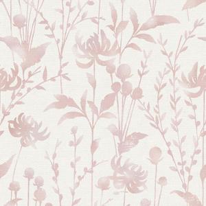 HeloHo Peel and Stick Wallpaper Pink Floral Leaf Wall Paper Self Adhesive Removable Waterproof Contact Paper for Living Room Bedroom Decor 16.1" X 196.8"