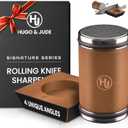 Hugo & Jude Premium Rolling Knife Sharpener - Sharpening Made Easy - Ergonomic Diamond Rolling Wheel Sharpener, 15/18/20/22 Magnetic Angles for Kitchen Knife Sharpener- Kitchen Gadgets & Gifts