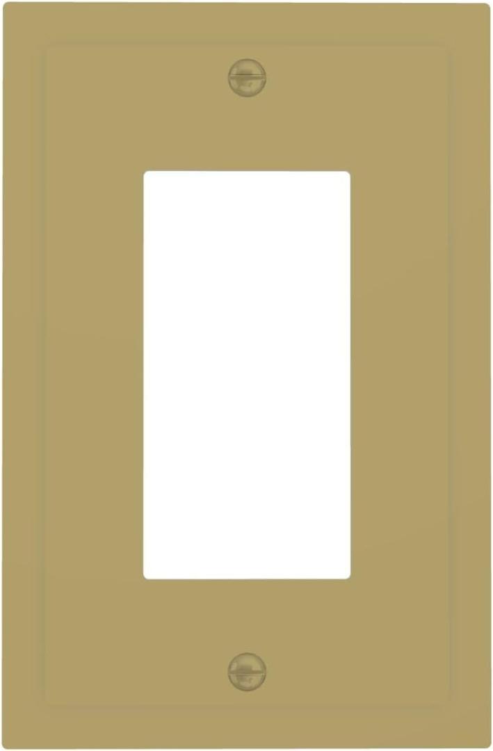 Matte Gold Outlet Covers Luxury Modern Brushed Bronze 1 Gang Rocker Single Light Switch Cover Plate Decorative Gfci Wall Plate Electrical Switch Plate Covers Kitchen Bathroom Decor