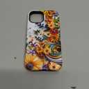 for iPhone 15 Case Cute - Wireless Charging Compatible - Dual-Layer Hard Shell + Silicone Cover - Protective Phone Case Aesthetic Trendy Designs for Women - Flower and Bee