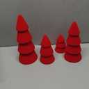 Aneco 4 Pack Velvet Ceramic Christmas Tree Christmas Indoor Decorations Modern Cone Xmas Tabletop Decor for Home Entryway Table Mantel Centerpiece Winter Holiday Party Supplies, Red
