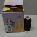 Simthread 2 Bobbin Thread for Sewing and Embroidery Machine 1 Black and 1 White 5500 Yards Each - 60WT Polyester Bobbin Fill Thread Bottom Threads